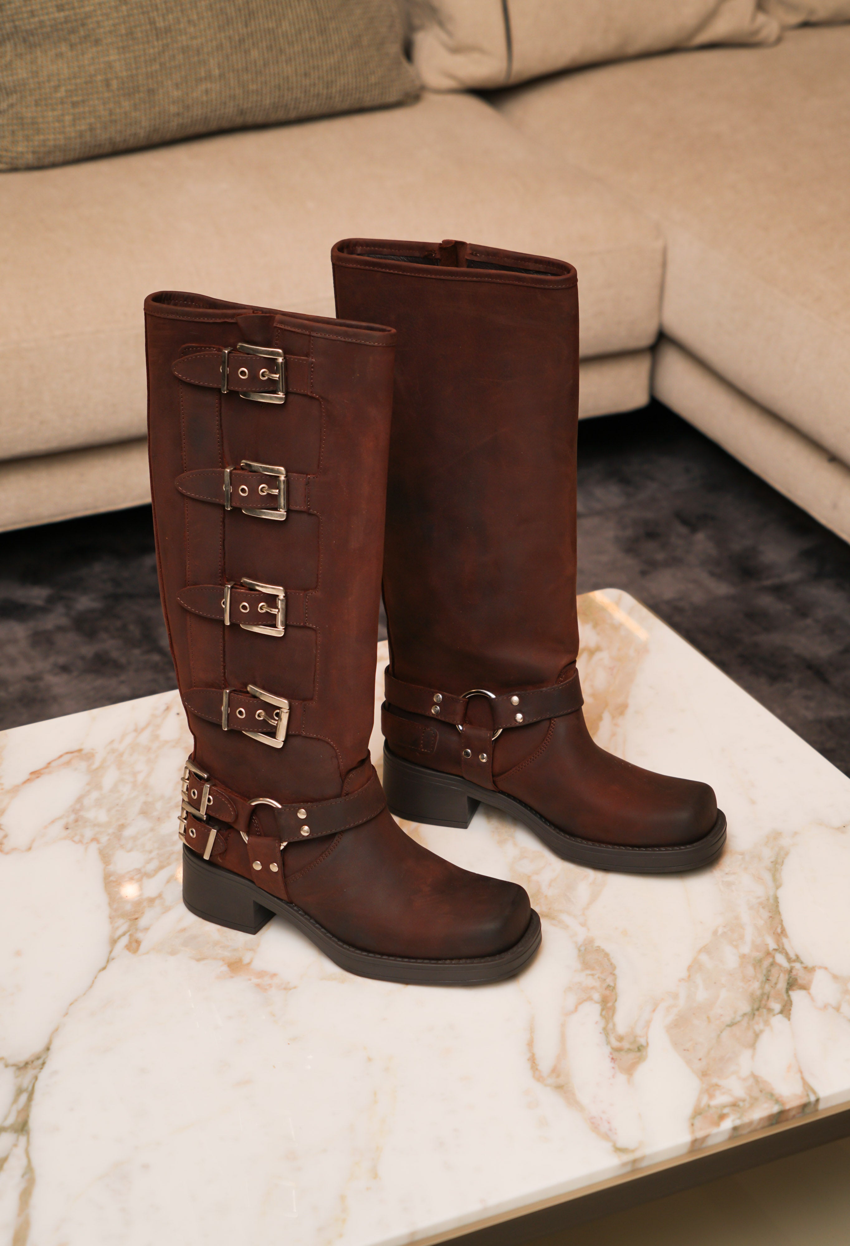 Texas - 5 Side Buckle Boot Brown
