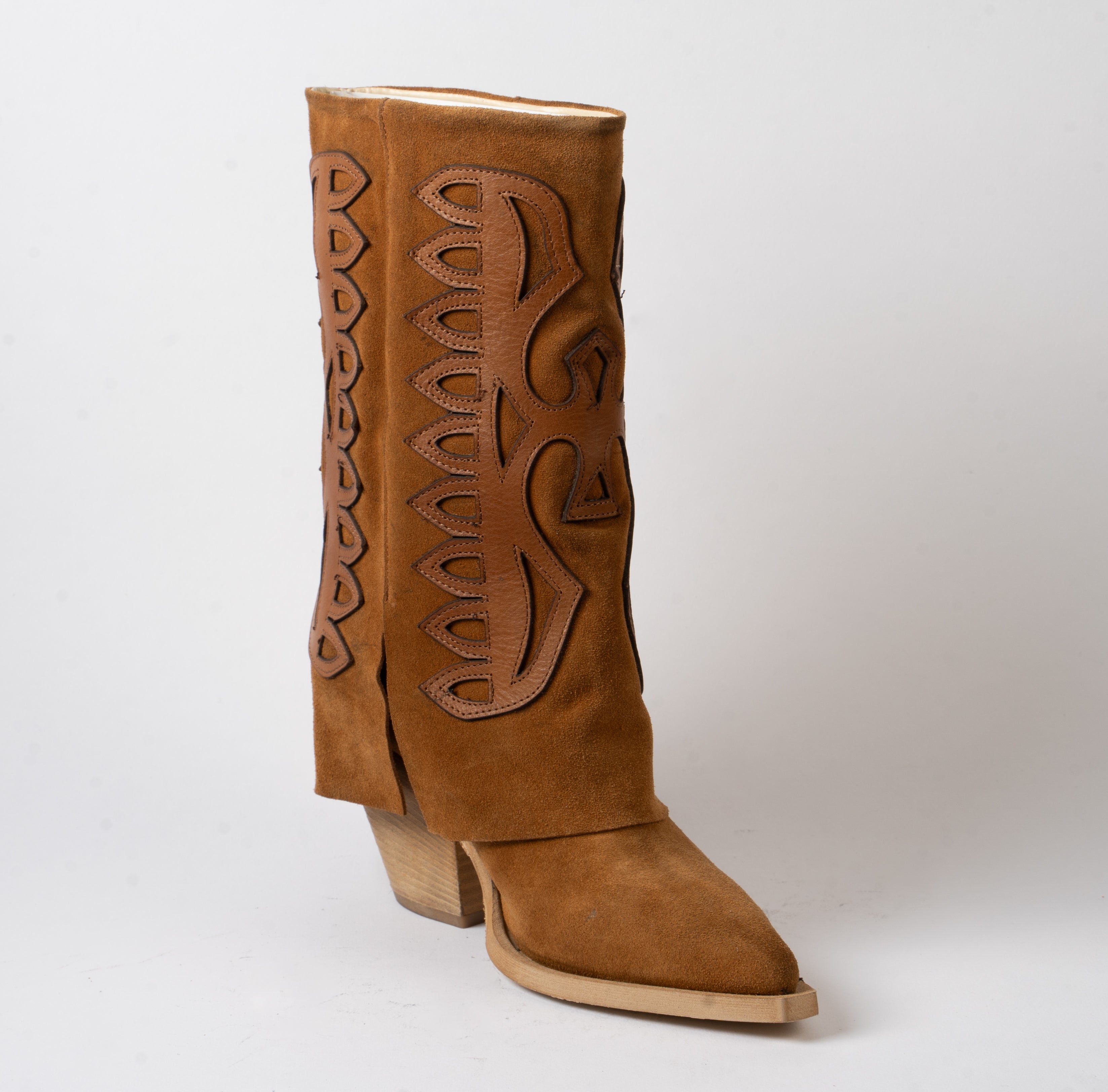 Rebel - Texan Pipe Boot with Lasered Leather Cuff