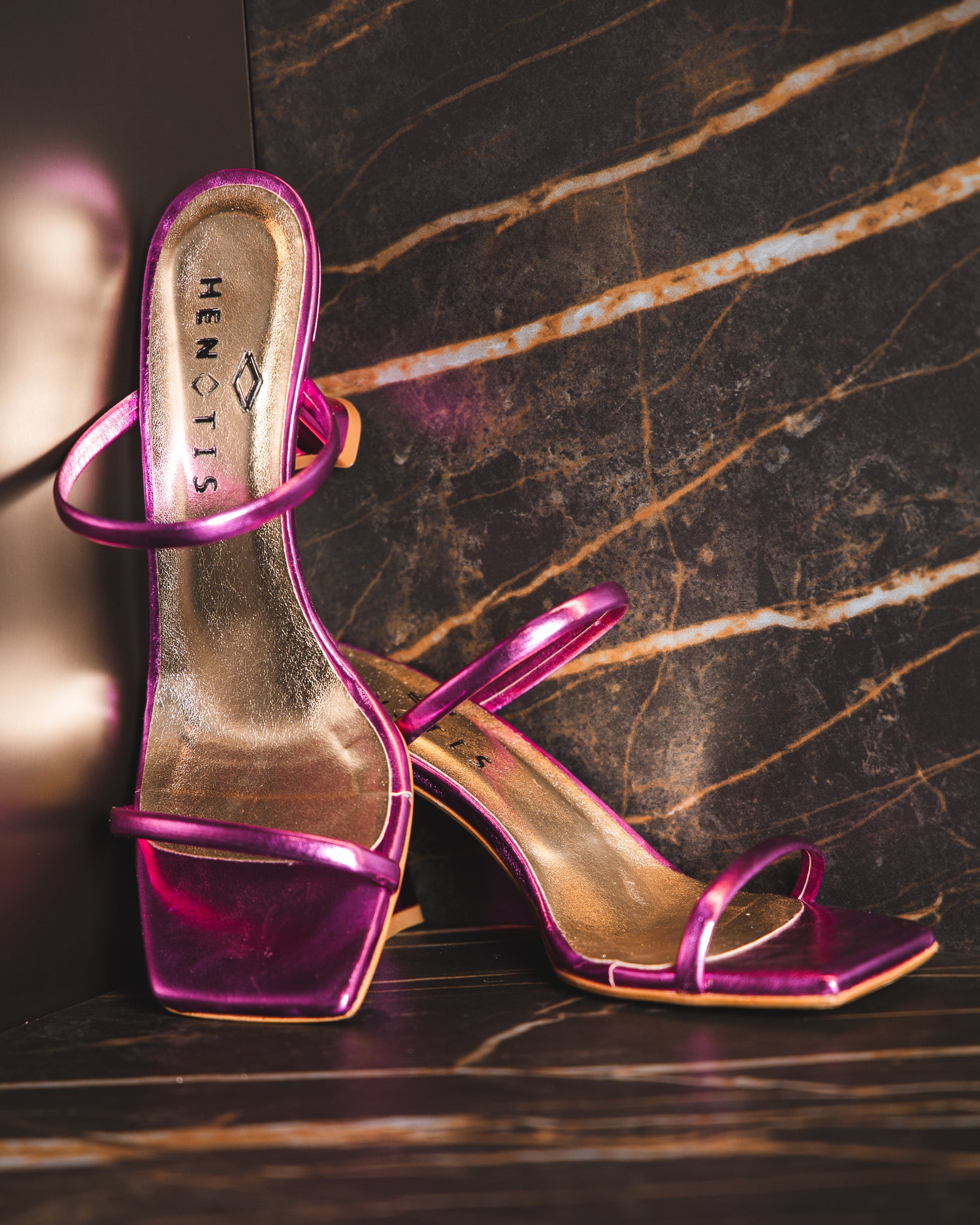 Clara - Purple Leather Sandals