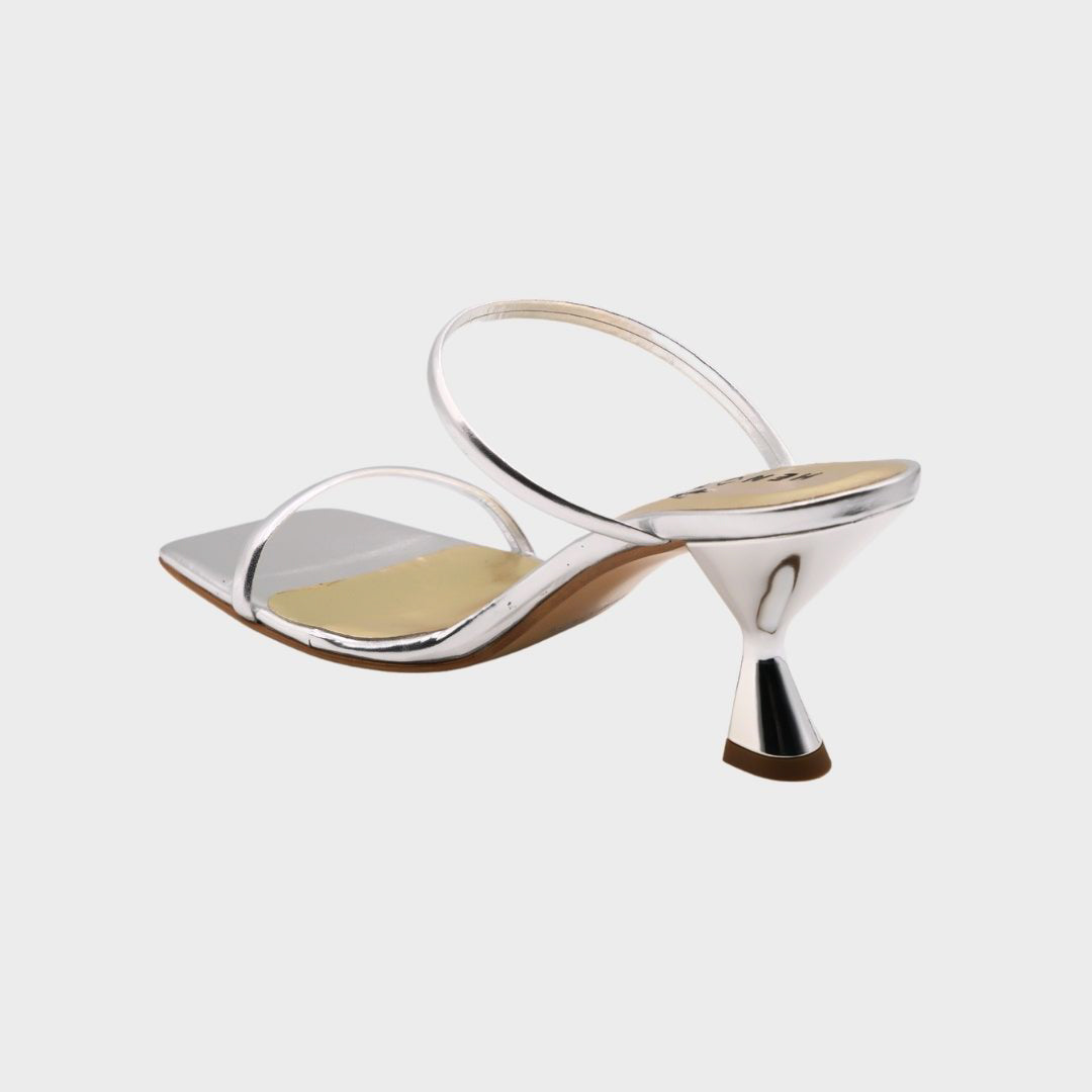Clara - Sandali in pelle silver retro sandalo