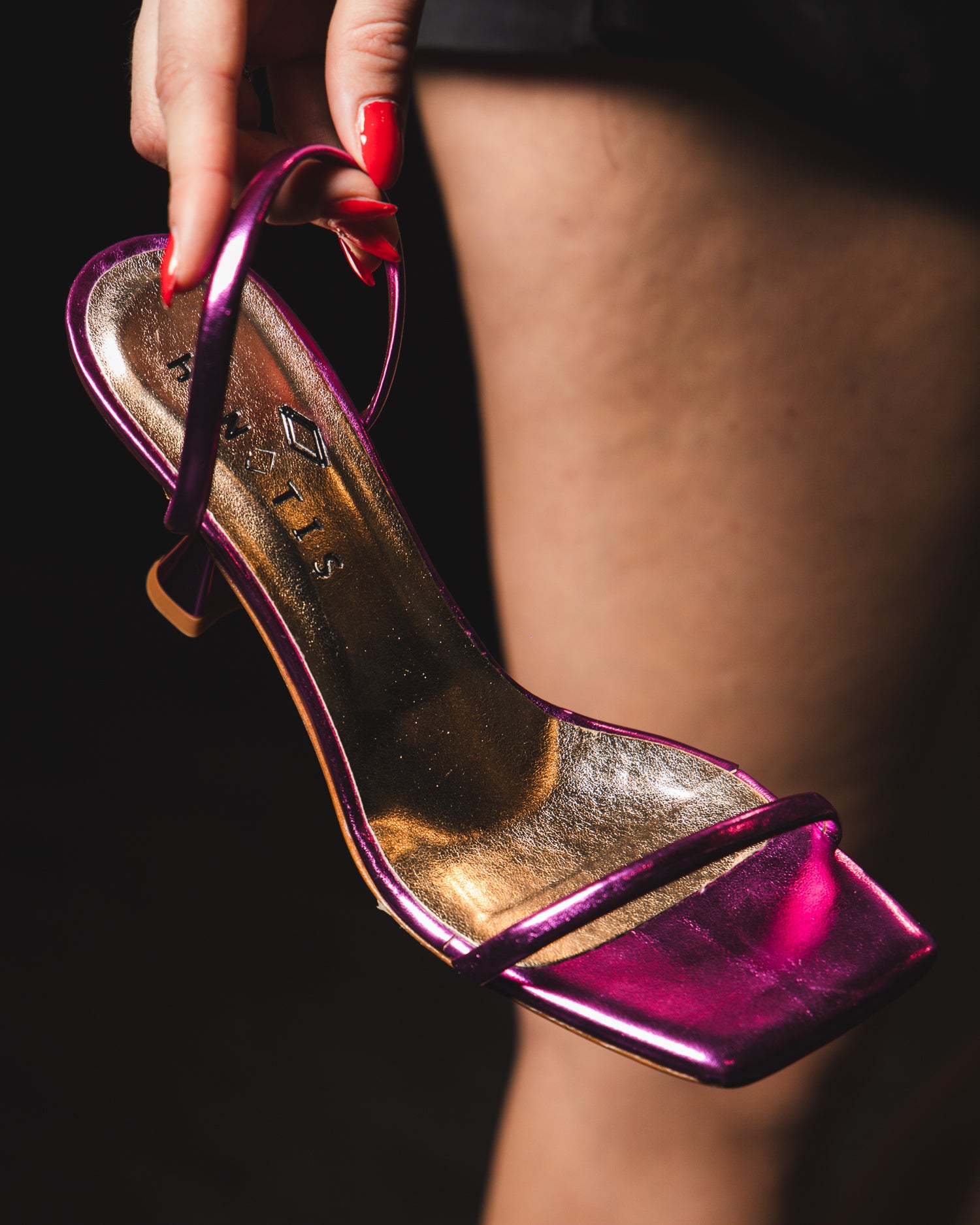 Clara - Purple Leather Sandals