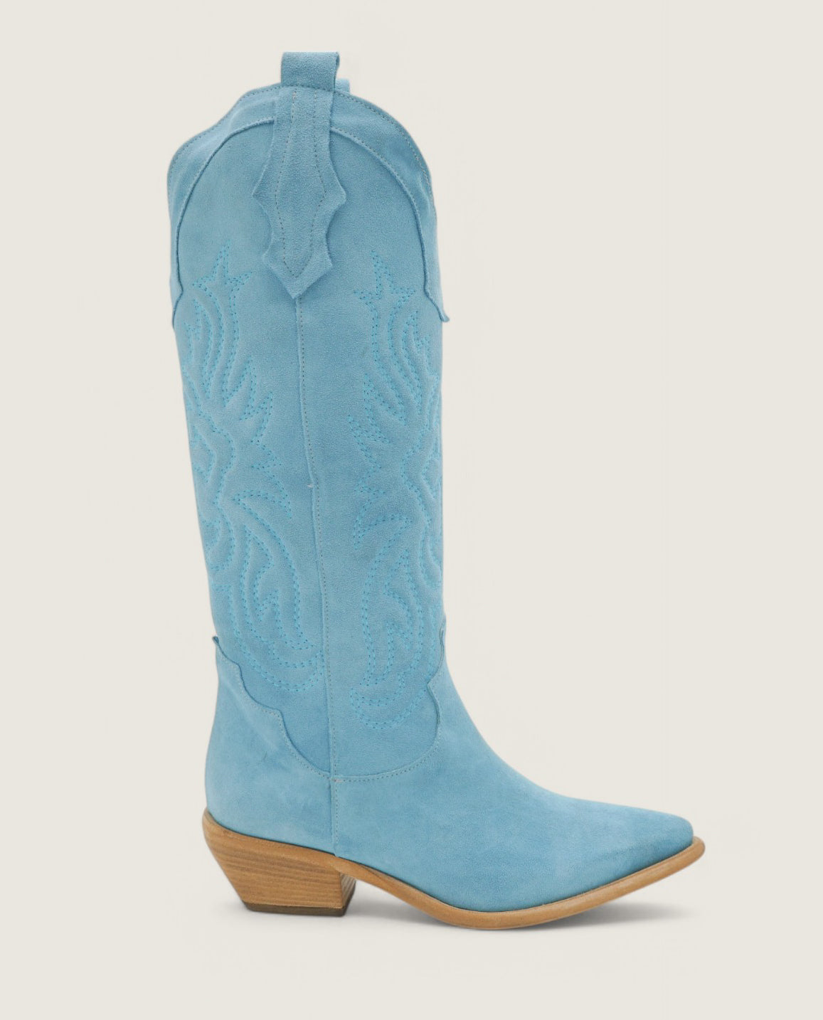 Clare - High Texan brodé en daim Sable