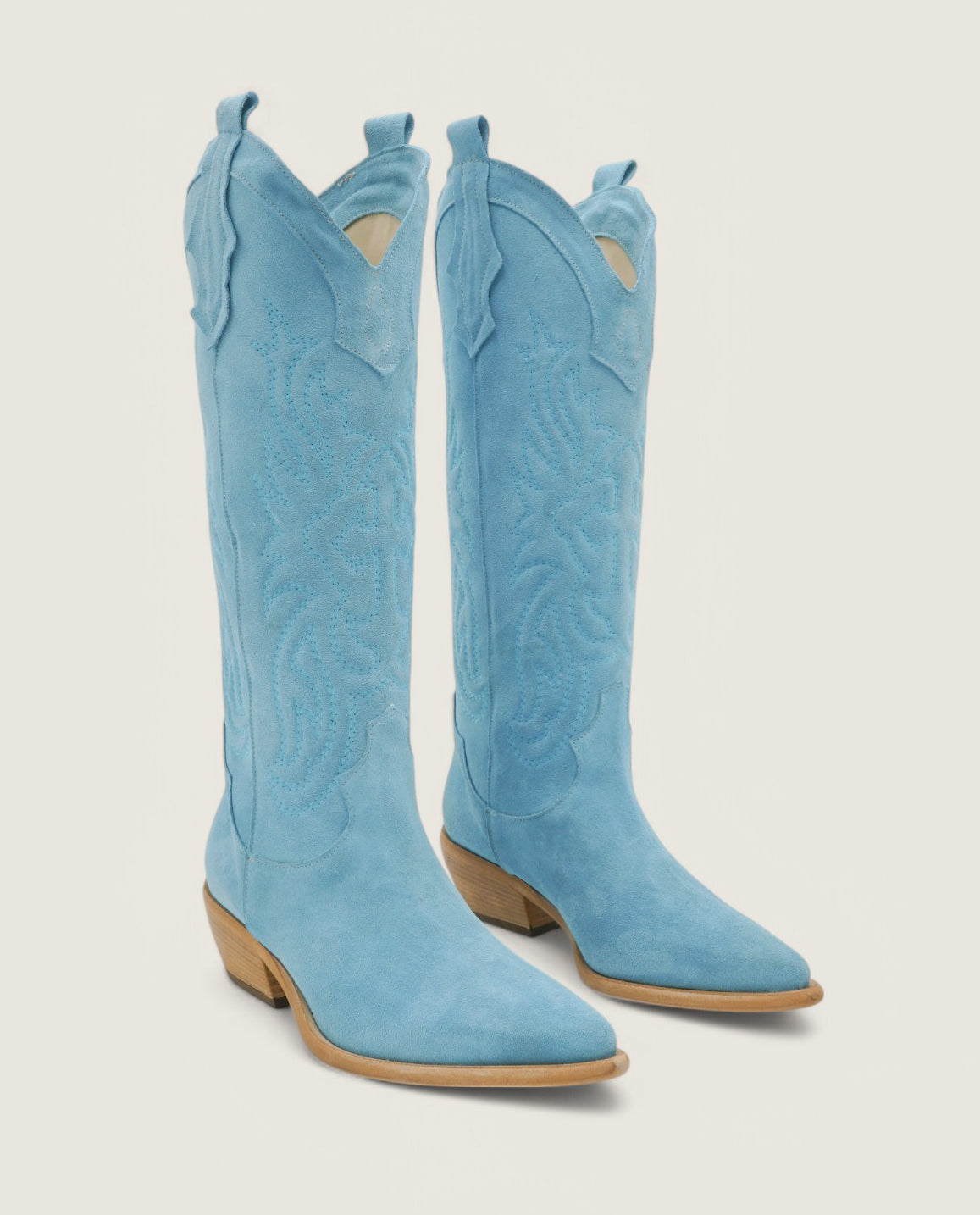 Clare - High Texan brodé en daim Sable