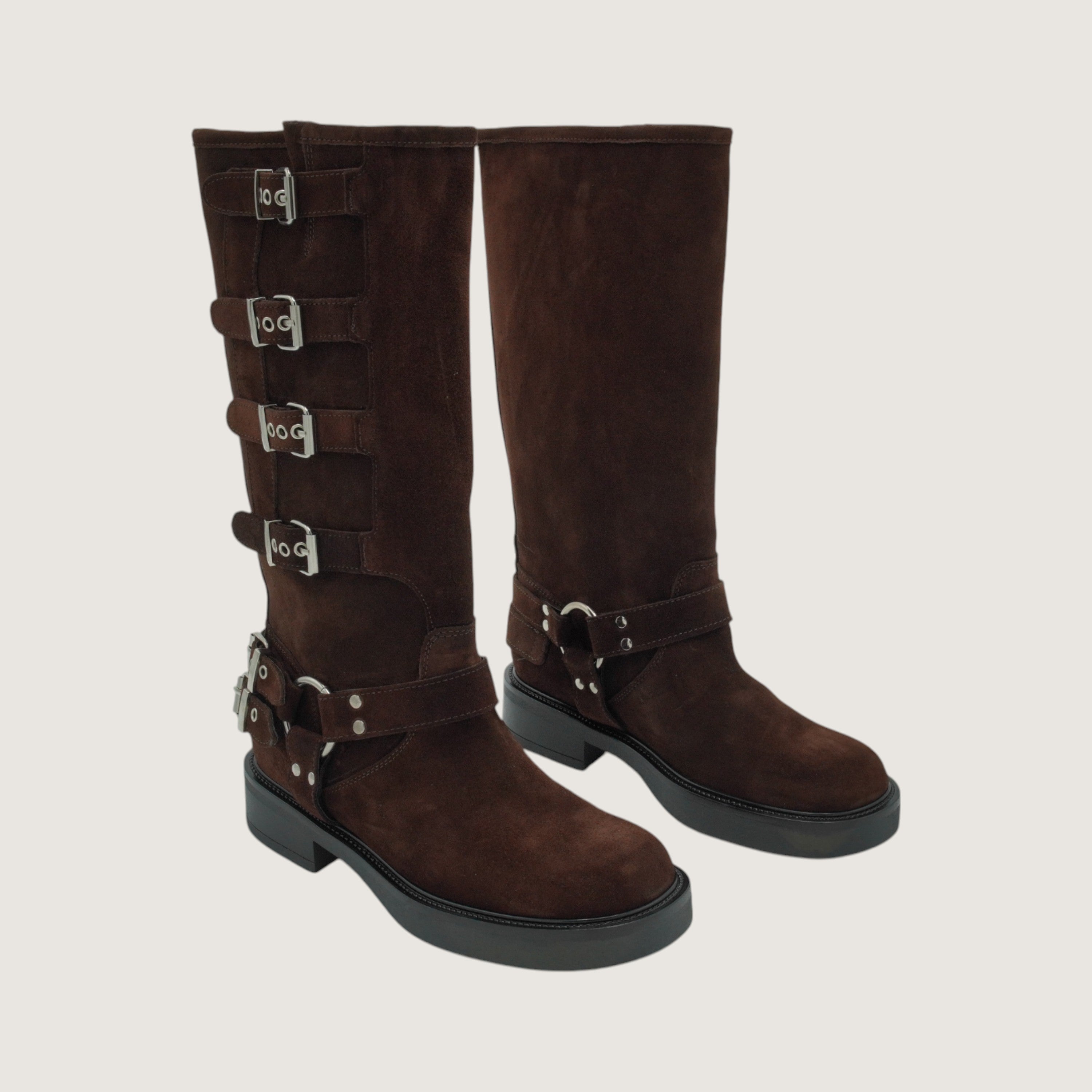Ember 4 Boucles en Daim - Marron Foncé