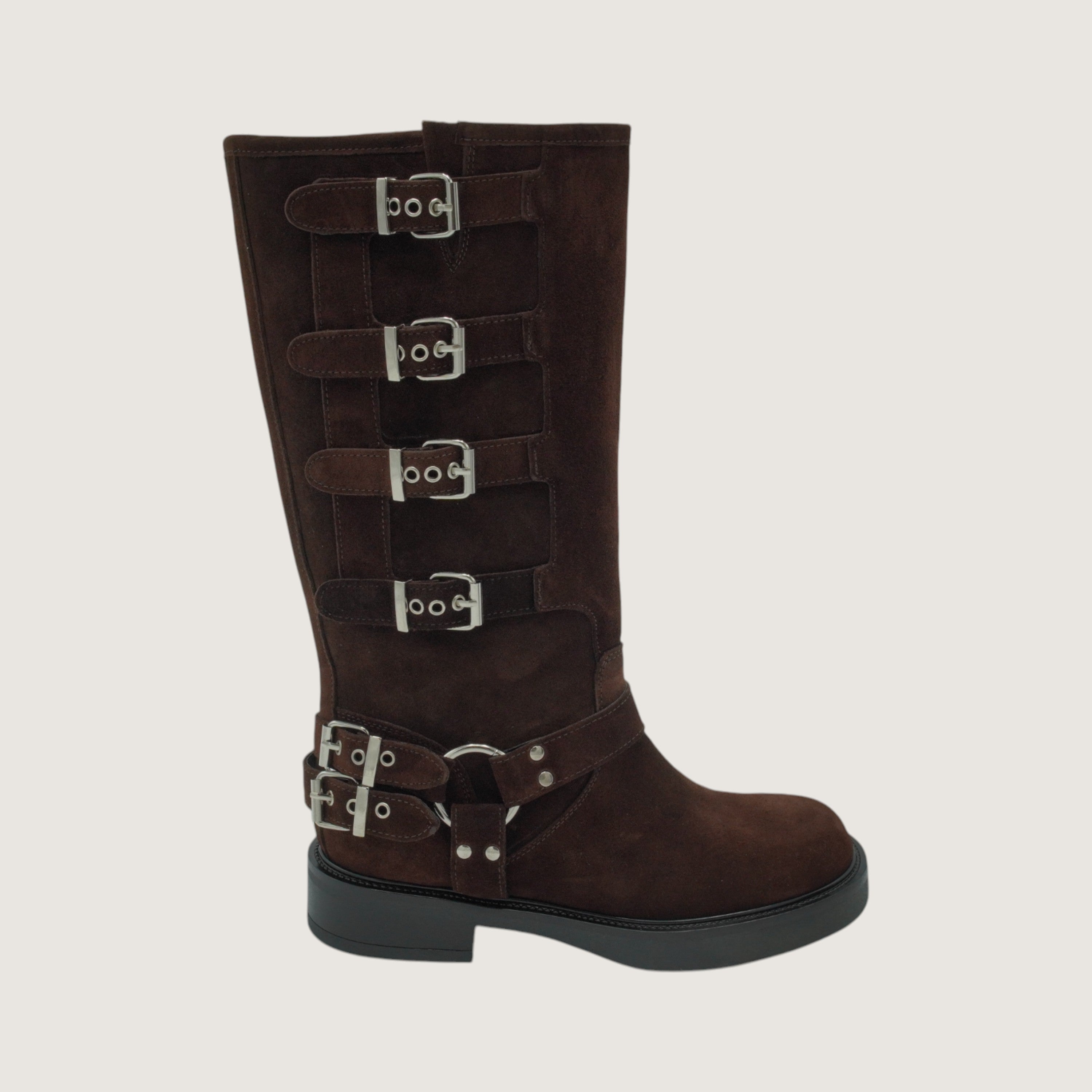 Ember 4 Boucles en Daim - Marron Foncé