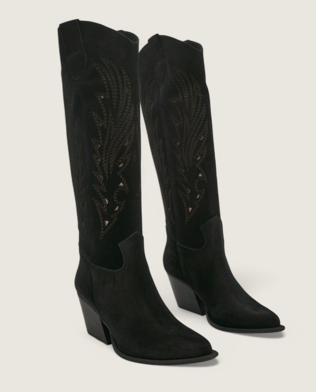 Elara - Texano Laserato con Fiamme Nero