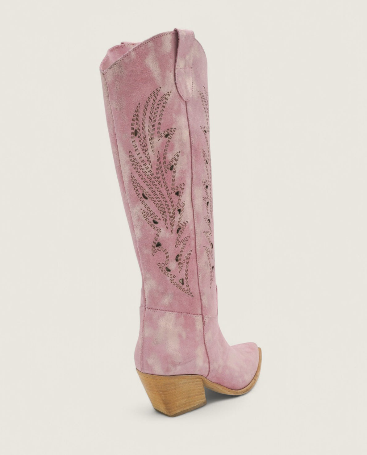 Elara - Texano Laserato con Fiamme Rosa