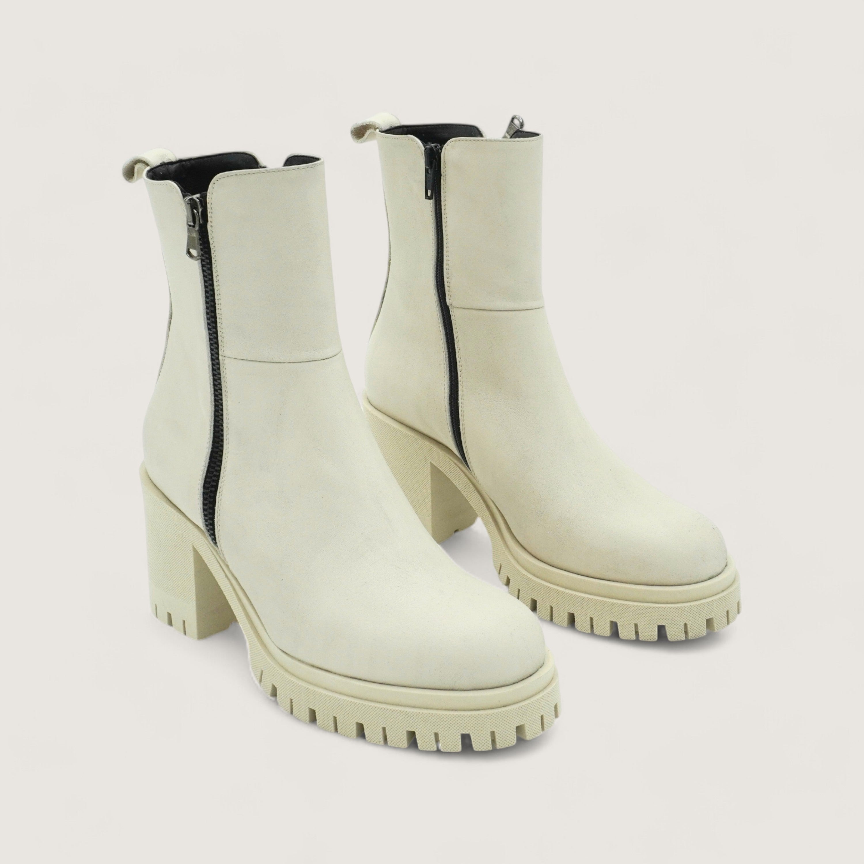 Midra - Anfibio in Pelle con Zip Bianco paia