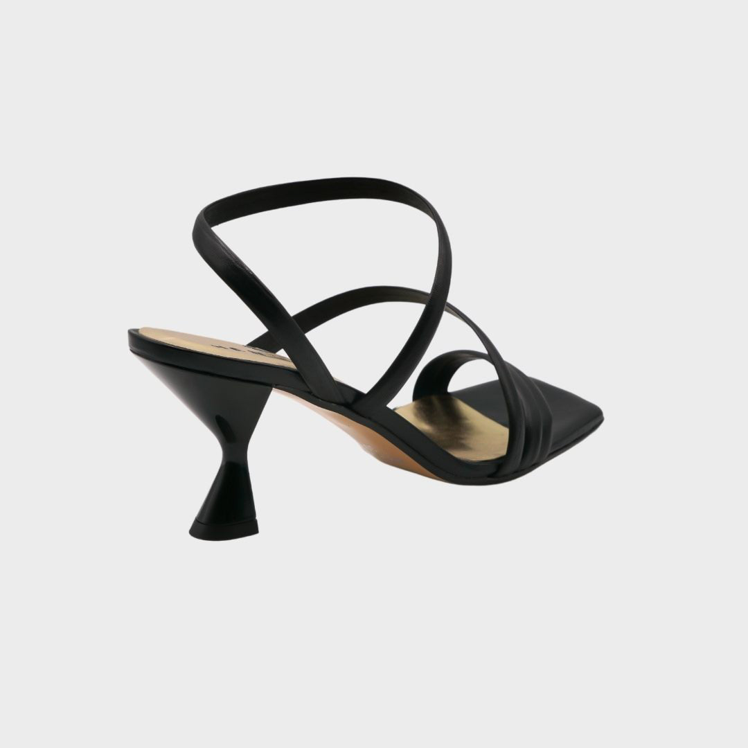 Nadia - Sandali con Tacco Basso Nero retro