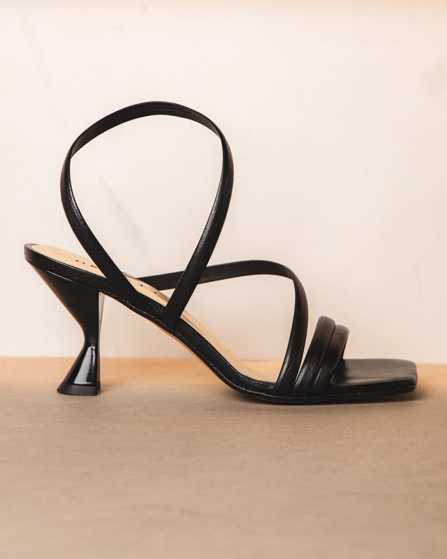 Nadia - Black Low Heel Sandals