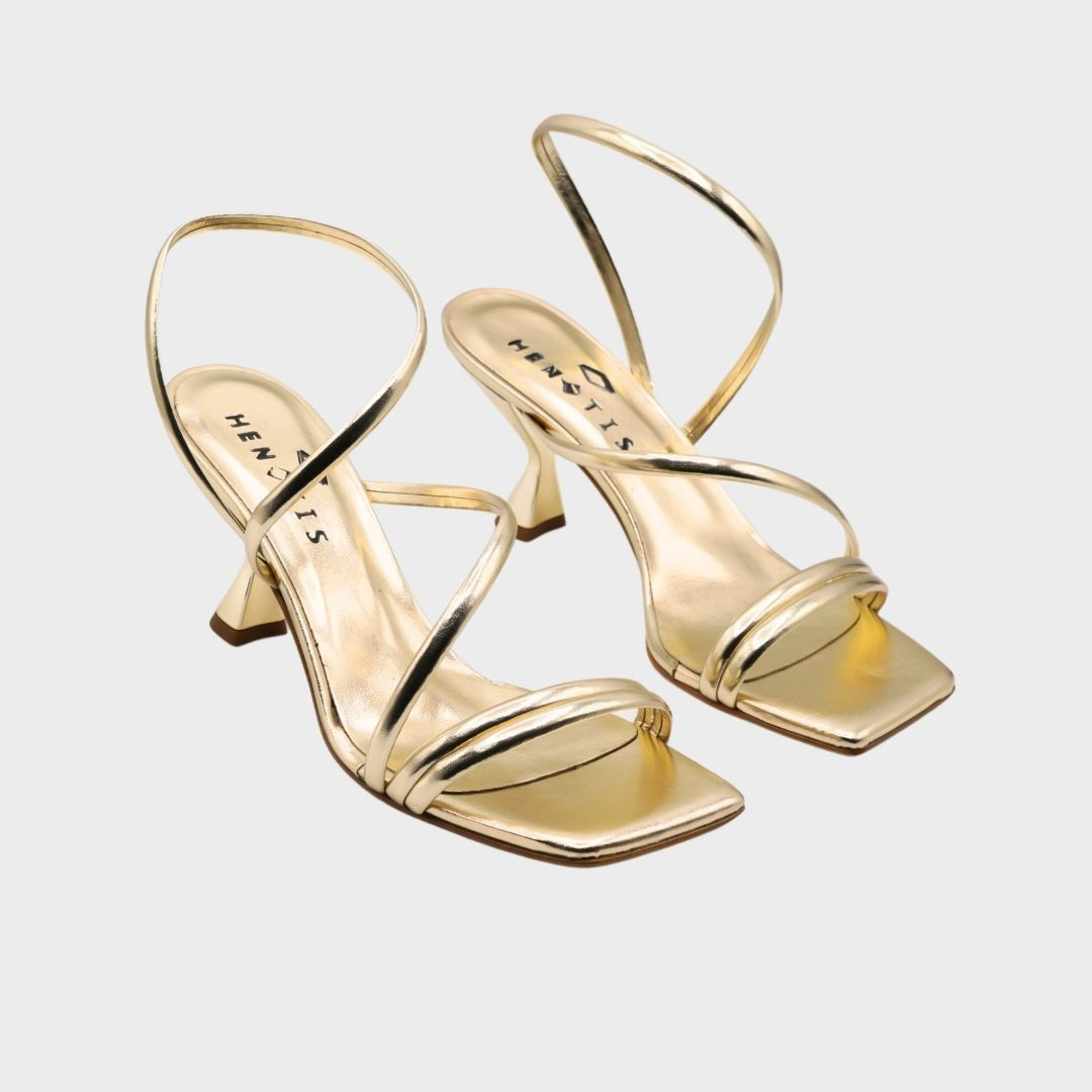 Nadia - Sandali con Tacco Basso Gold