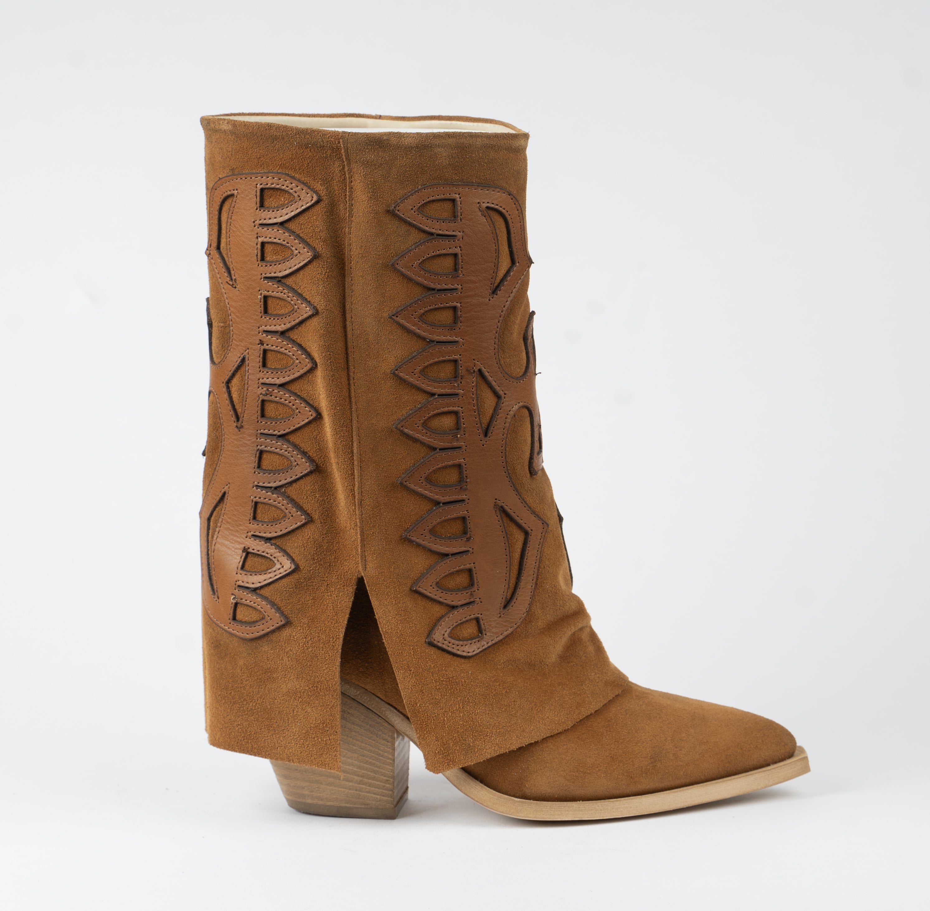 Rebel - Texan Pipe Boot with Lasered Leather Cuff