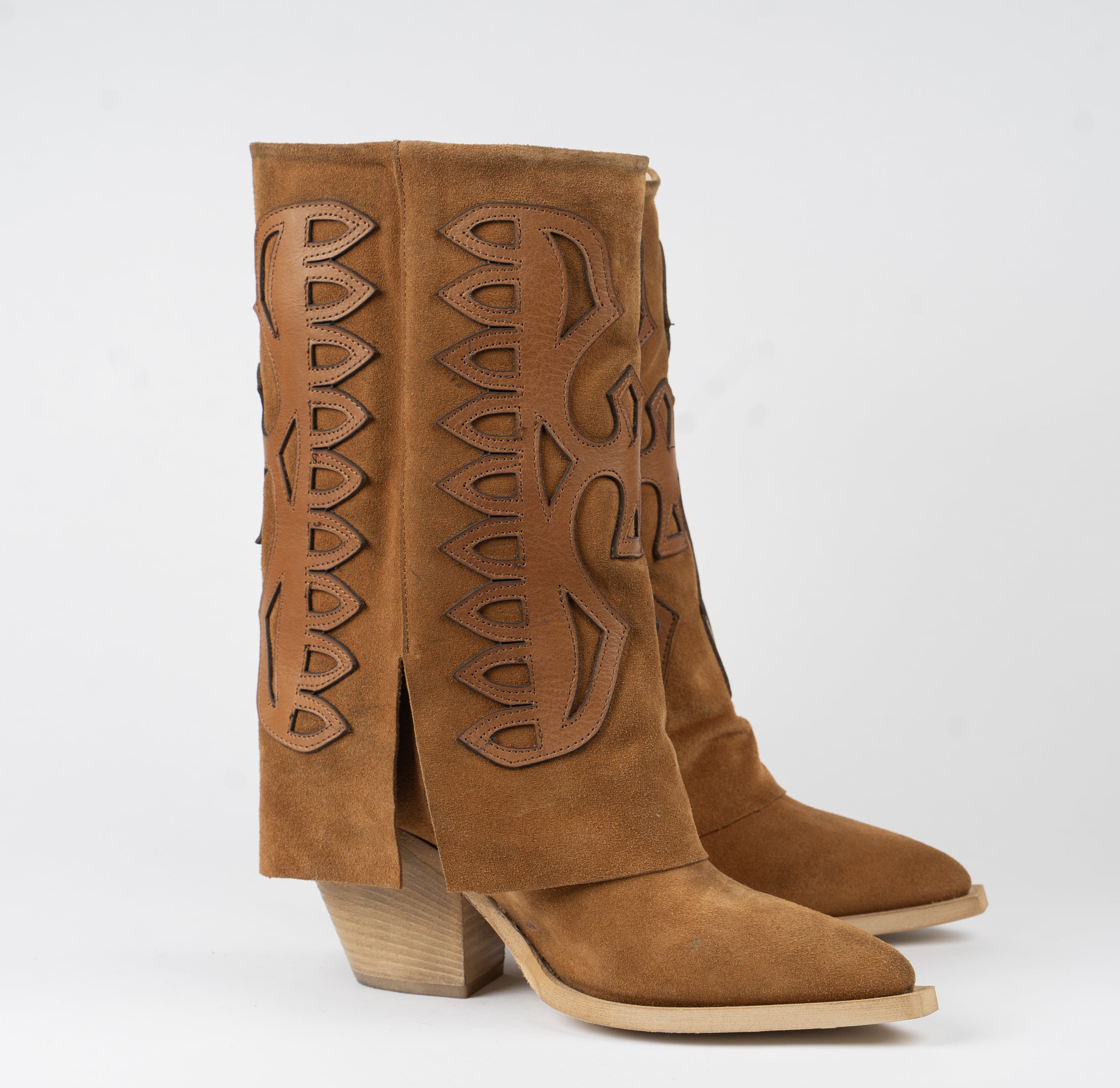Rebel - Texan Pipe Boot with Lasered Leather Cuff