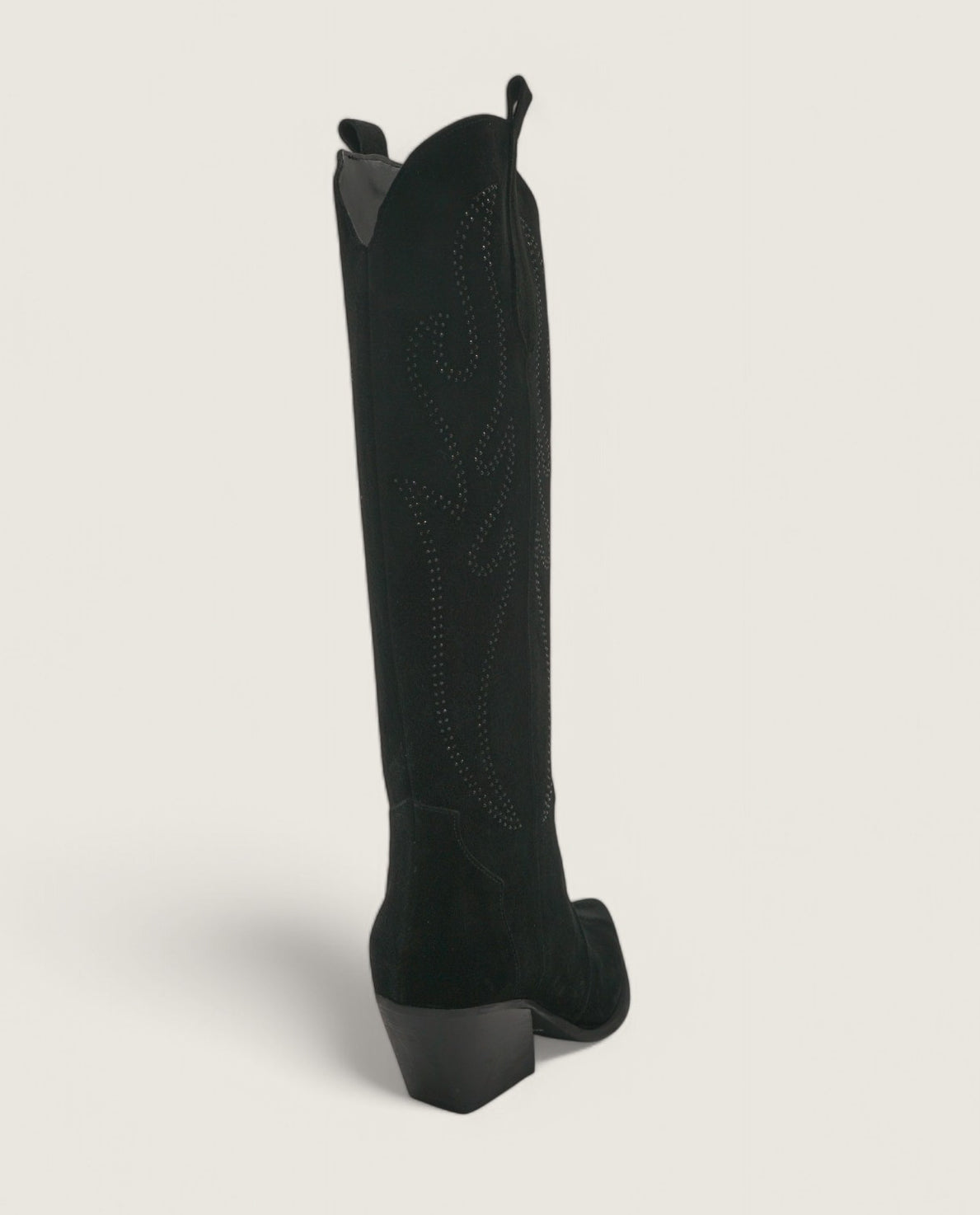 Stardust - Texano Fiamma Decorato con Strass Nero