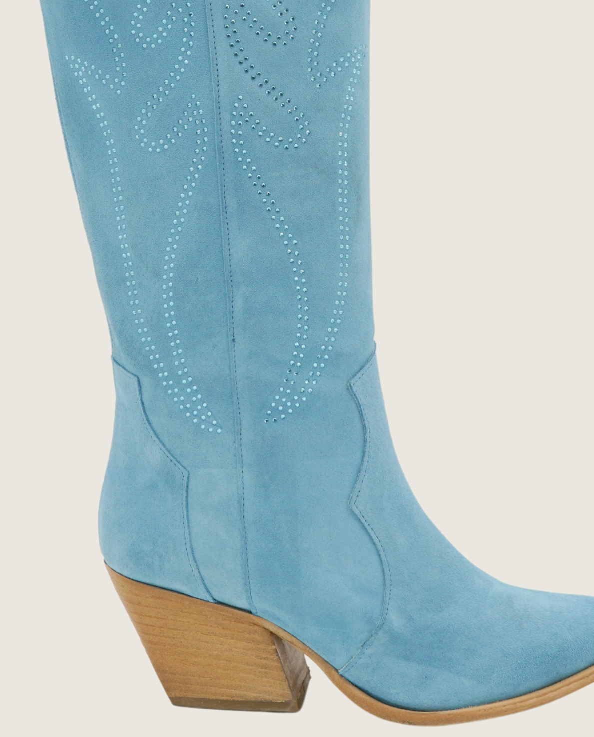 Stardust - Texano Fiamma Decorato con Strass Celeste