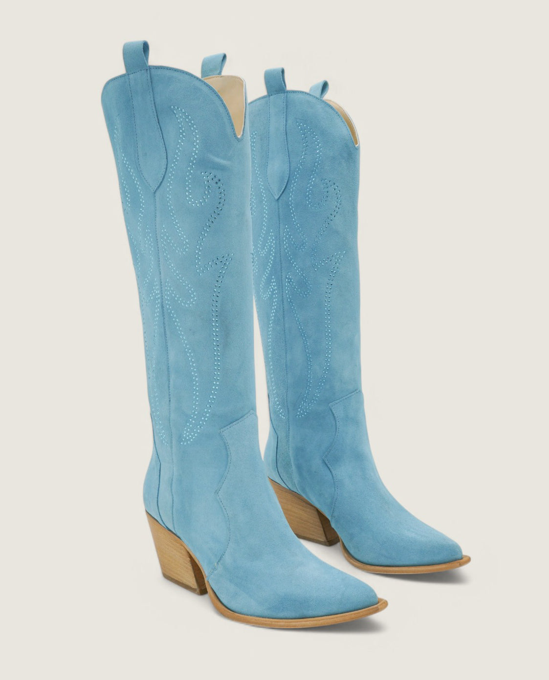 Stardust - Texano Fiamma Decorato con Strass Celeste