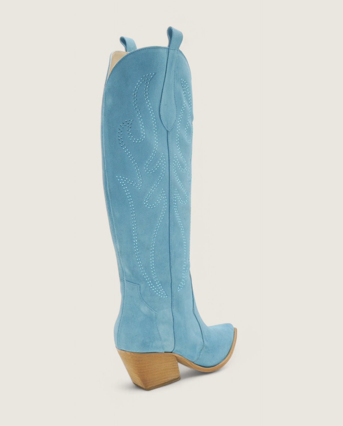 Stardust - Texano Fiamma Decorato con Strass Celeste