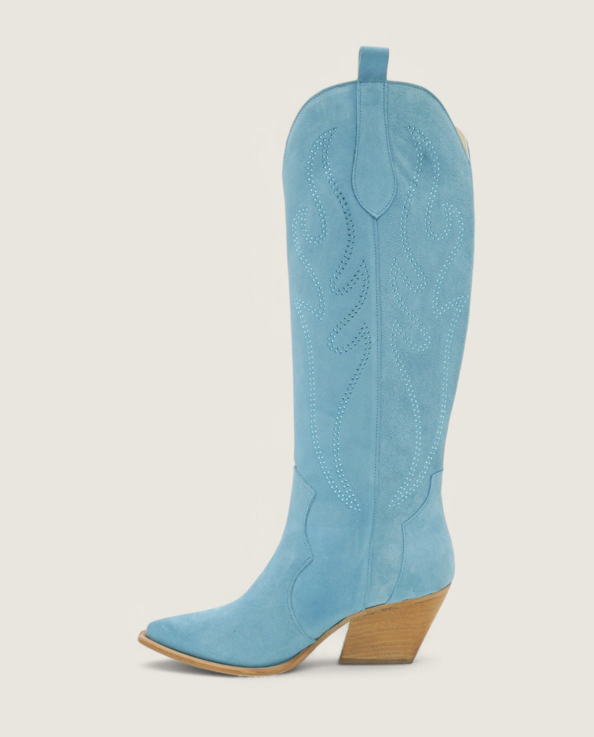 Stardust - Texano Fiamma Decorato con Strass Celeste