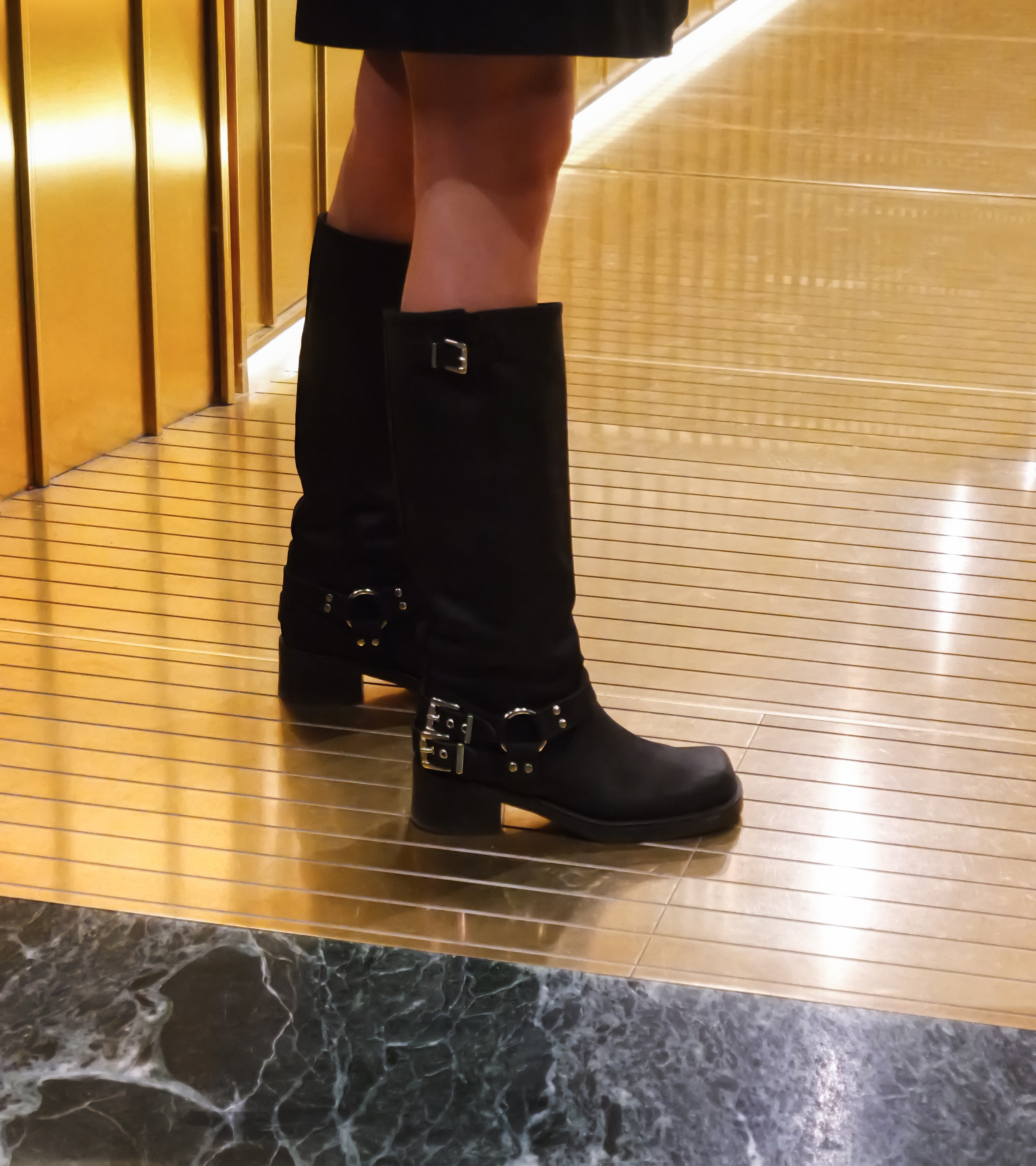 Kansas - Boot with buckles and anklet Black