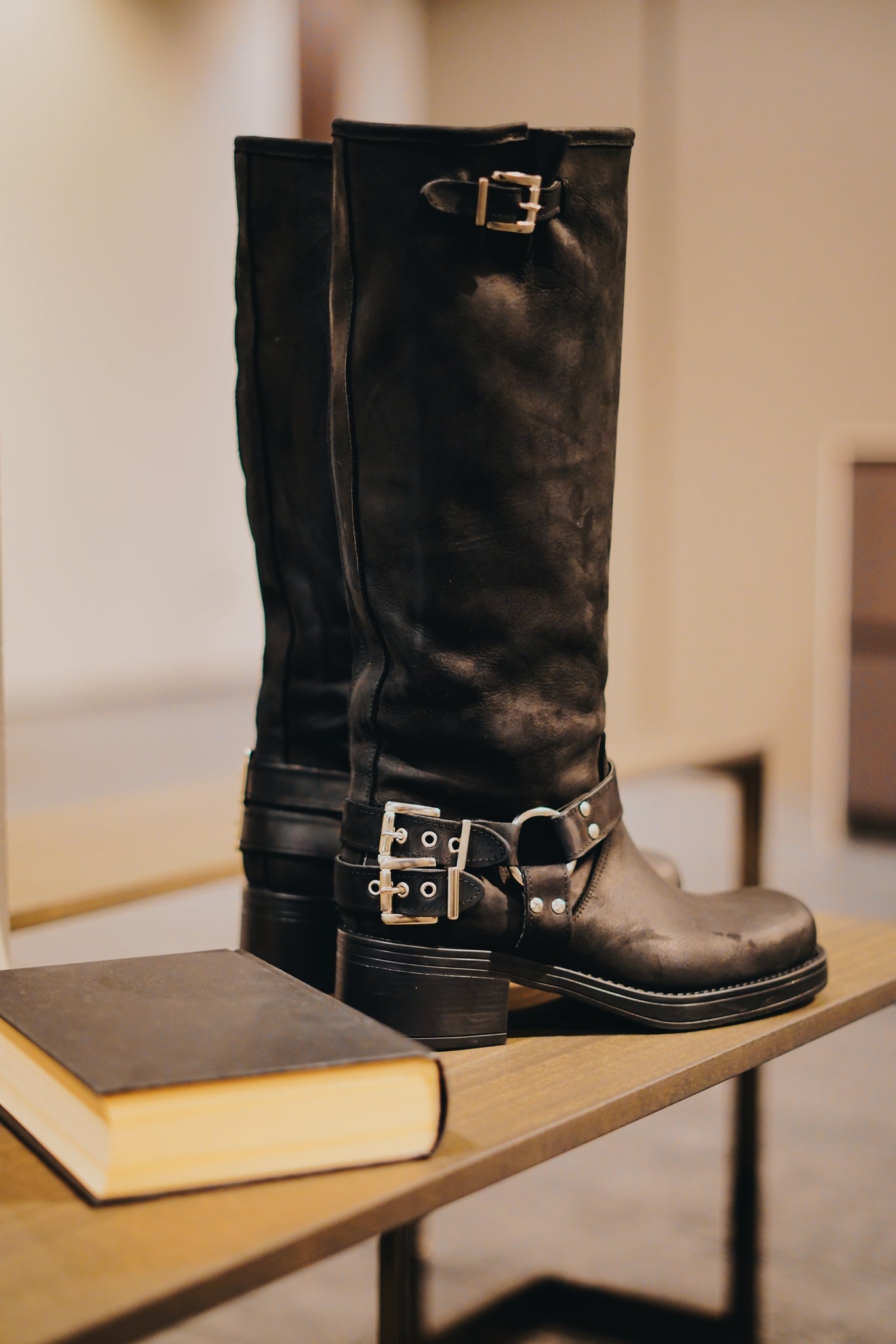 Kansas - Boot with buckles and anklet Black