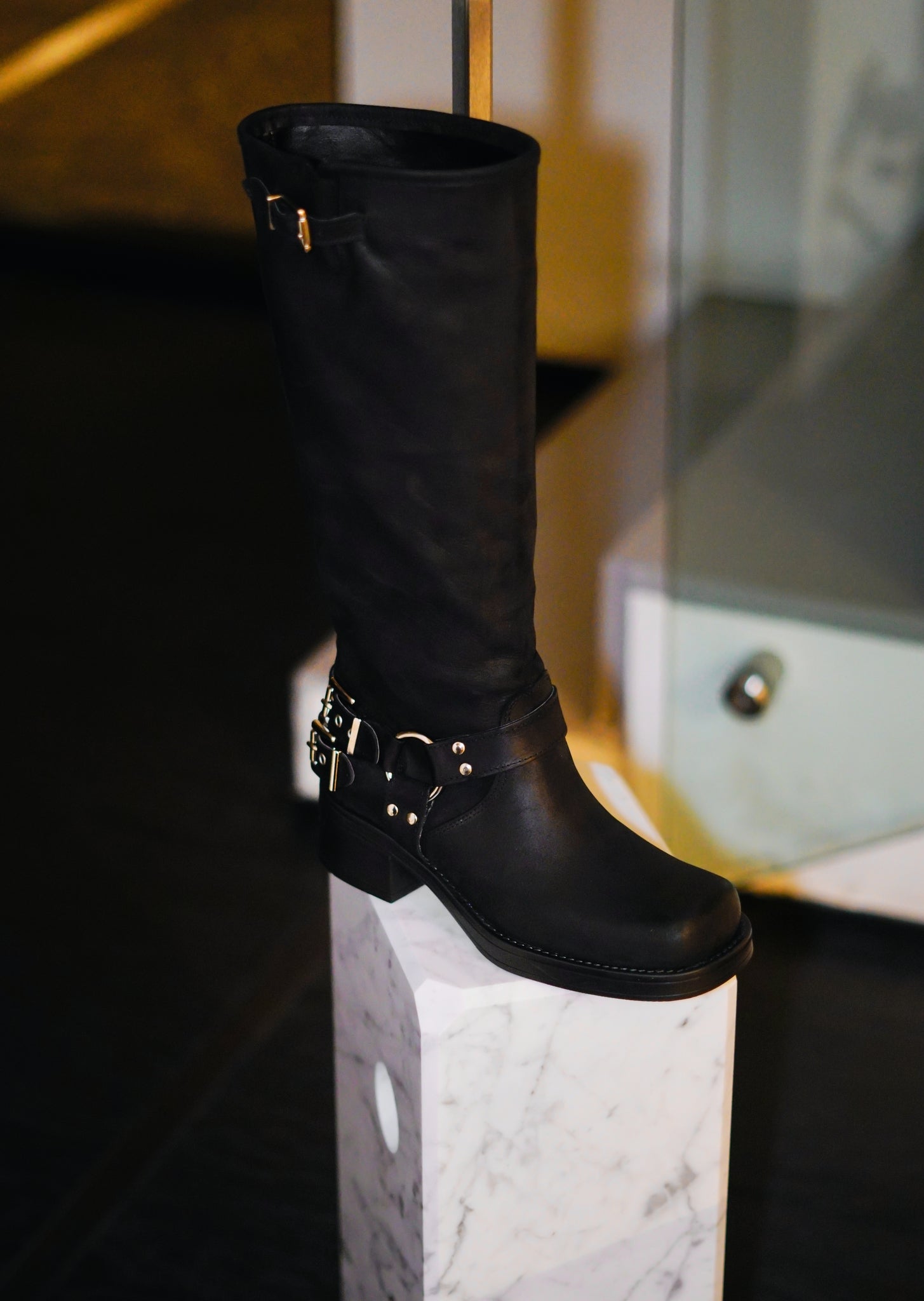 Kansas - Boot with buckles and anklet Black