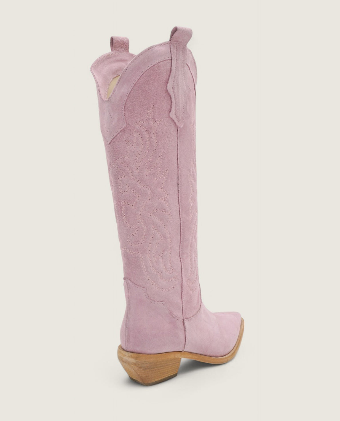 Clare - High Texan brodé en daim Sable