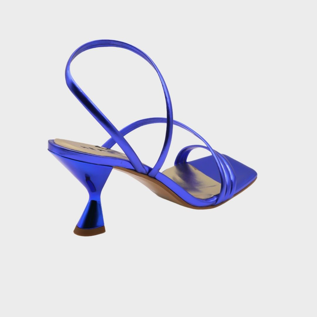 Nadia - Sandali con Tacco Basso Blu Elettrico