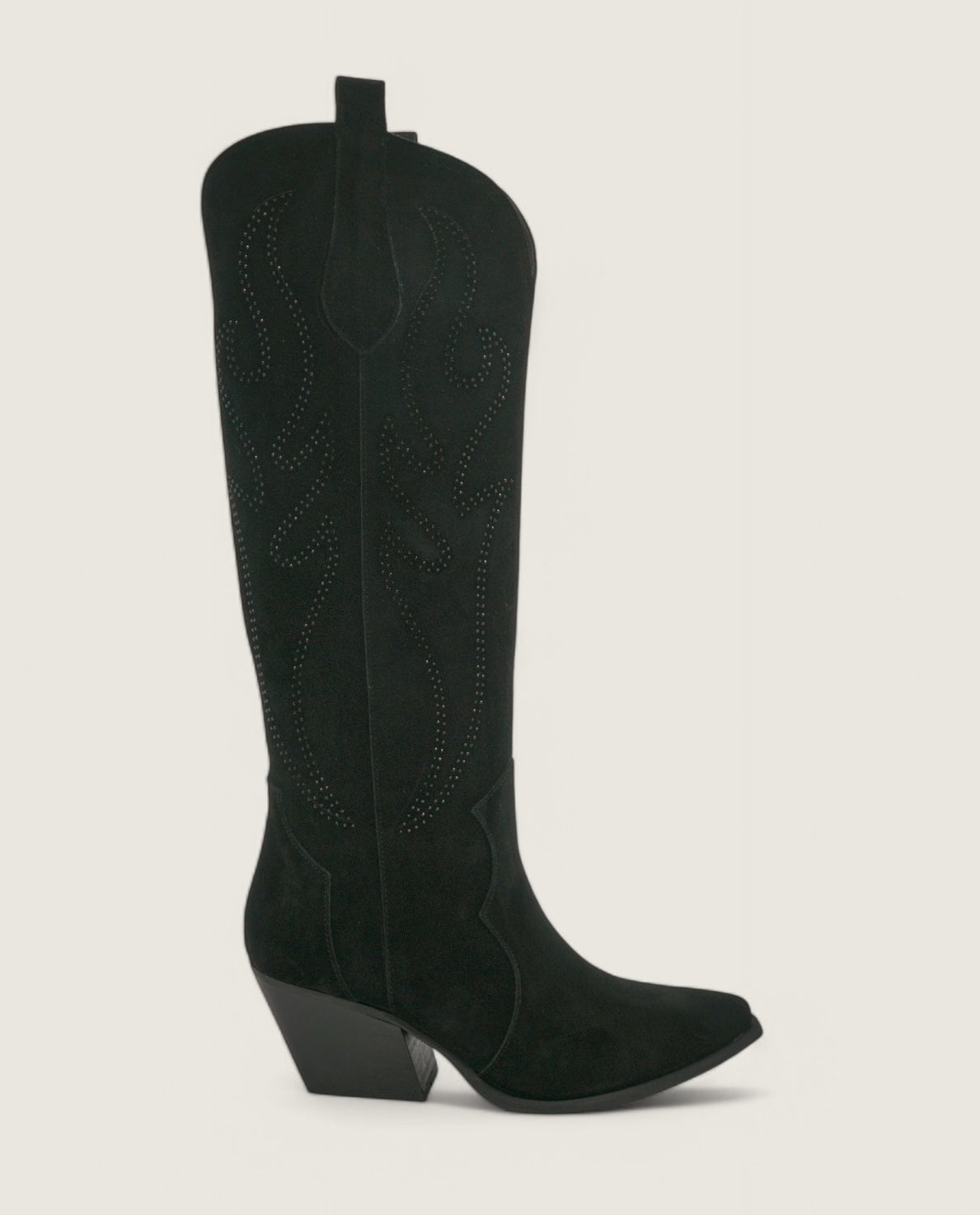 Stardust - Texano Fiamma Decorato con Strass Nero