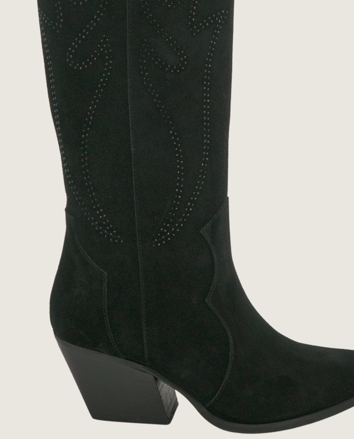 Stardust - Texano Fiamma Decorato con Strass Nero