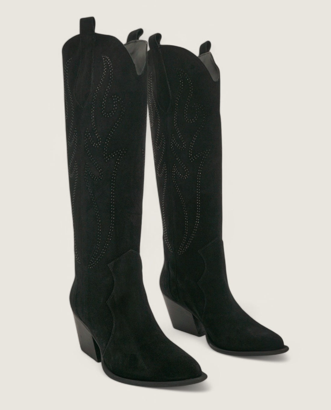 Stardust - Texano Fiamma Decorato con Strass Nero