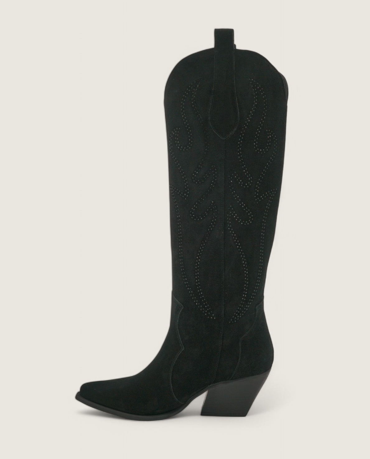 Stardust - Texano Fiamma Decorato con Strass Nero